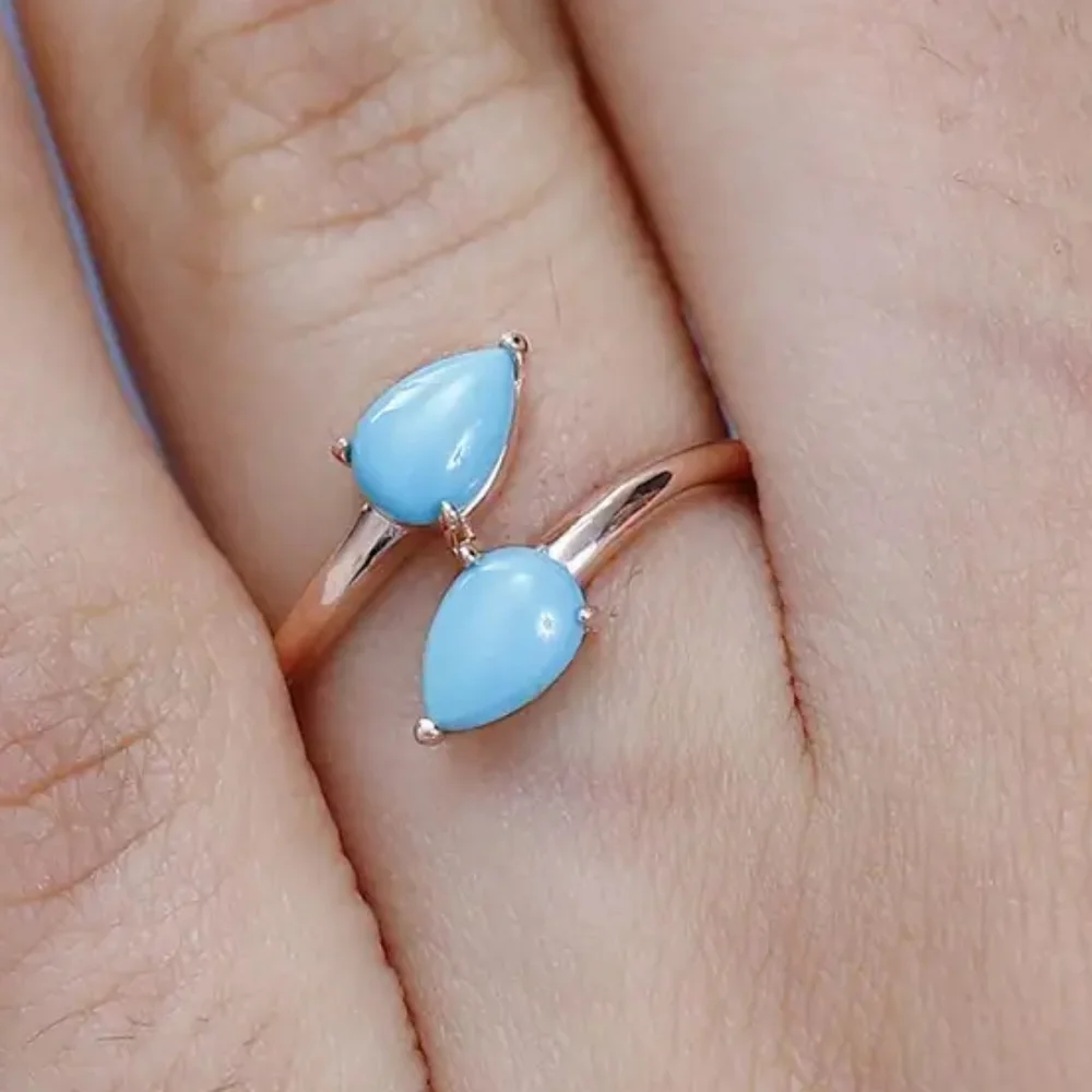 Sleeping Beauty Turquoise Bypass Ring - Picture 7 of 13